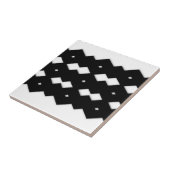Zwart-wit zigzagpatroon tegeltje (Zijkant)