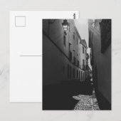 Zwart-wit zijstraat briefkaart (Voorkant / Achterkant)