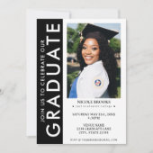 Zwart-wit zijstreep foto Afstuderen Kaart (Voorkant)