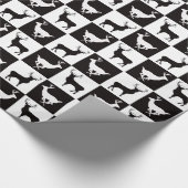 Zwart-wit zilhouet omlooppapier cadeaupapier (Hoek)