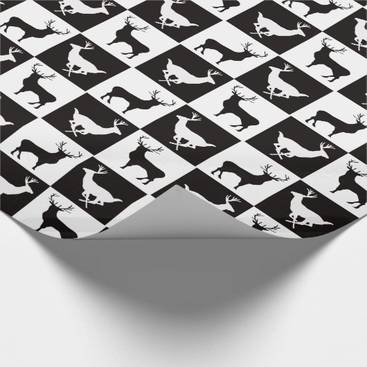 Zwart-wit zilhouet omlooppapier cadeaupapier (Hoek)