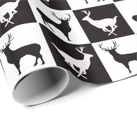 Zwart-wit zilhouet omlooppapier cadeaupapier (Rol Hoek)