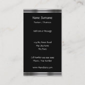 Zwart Wit Zilver Abstract Visitekaartje (Achterkant)