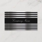 Zwart Wit Zilver Abstract Visitekaartje (Voorkant)