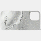 Zwart-wit zilver agate & goudsterren - DY-naam Case-Mate iPhone Case (Achterkant (horizontaal))