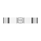 Zwart Wit Zilver Art Deco Bruiloft Belly Band Uitnodigingen Wikkel (Vlak)