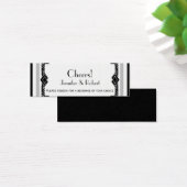 Zwart Wit Zilver Art Deco Bruiloft Drink Tickets Mini Visitekaartjes (Bureau)