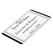 Zwart Wit Zilver Art Deco Bruiloft Save the Date Magneet (Linkerzijde)
