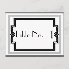 Zwart Wit Zilver Art Deco Lijst Tafelnummer