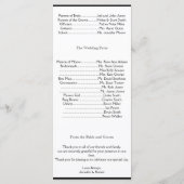 Zwart Wit Zilver Art Deco Lijst Trouwprogramma Programmakaart (Achterkant)