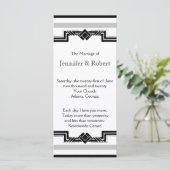 Zwart Wit Zilver Art Deco Lijst Trouwprogramma Programmakaart (Staand voorkant)