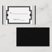 Zwart Wit Zilver Art Deco Trouwplaats Kaarten Plaatskaartje (Voorkant / Achterkant)