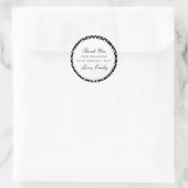 Zwart Wit Zilver Cadeau Favor Sticker Label (Tas)