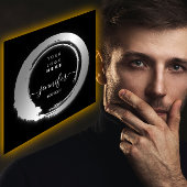 Zwart Wit Zilver Custom QR LOGO SHOP Vierkante Visitekaartje