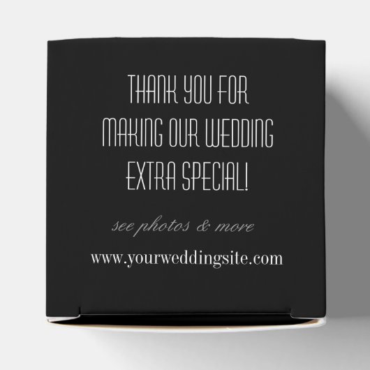 Zwart Wit Zilver Fleur Bruiloft Dank je Feest Bedankdoosjes (Bovenkant)