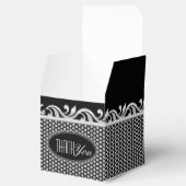 Zwart Wit Zilver Fleur Bruiloft Dank je Feest Bedankdoosjes (Geopend)