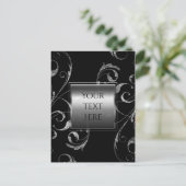 Zwart-wit zilver glas zilvervormer briefkaart (Staand voorkant)