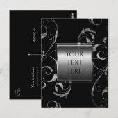 Zwart-wit zilver glas zilvervormer briefkaart (Voorkant / Achterkant)