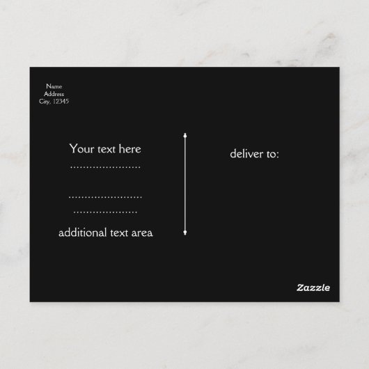 Zwart-wit zilver glas zilvervormer briefkaart (Achterkant)