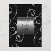 Zwart-wit zilver glas zilvervormer briefkaart (Voorkant)