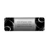 Zwart-wit zilver glas zilvervormer etiket (Voorkant)