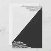 Zwart Wit Zilver Glitter Maskerade Galajurken Kaart (Achterkant)