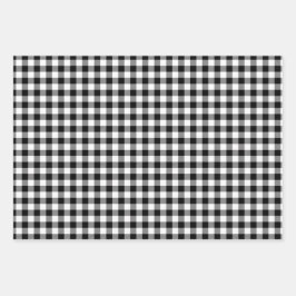 Zwart Wit Zilver Goud Plaid Inpakpapier Vel