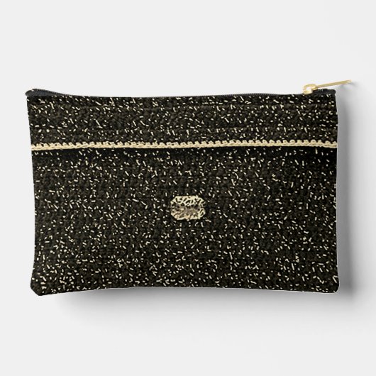 Zwart-wit Zilver Grijs Artisan Haakprint Etui (Achterkant)