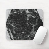 Zwart Wit & Zilver Marmer Modern Glam Muismat (Met muis)