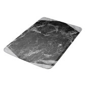 Zwart Wit & Zilver Marmer Modern Glam Trendy Badmat (Gekanteld)