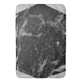Zwart Wit & Zilver Marmer Modern Glam Trendy Badmat (Voorkant Verticaal)
