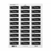 Zwart Wit & Zilver Marmer Modern Glamour Bruiloft Etiket (Full Sheet)