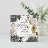 Zwart wit zilver roos schokdemper kaart (Staand voorkant)