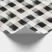 Zwart Wit Zilver Rustiek Kerstmis Cadeaupapier (Hoek)