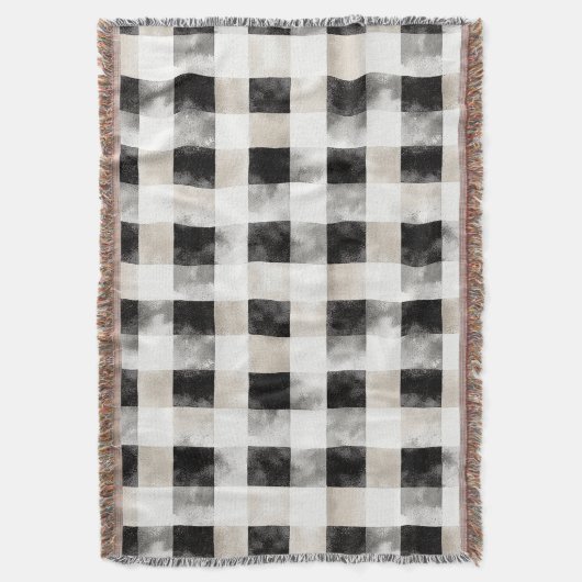 Zwart Wit Zilver Rustiek Kerstmis Deken (Voorkant Verticaal)