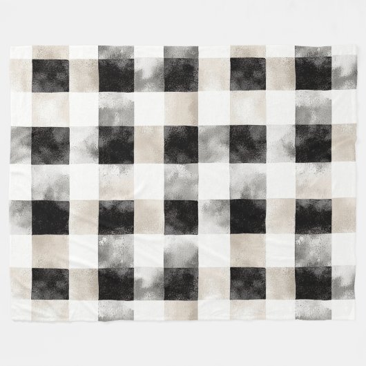 Zwart Wit Zilver Rustiek Kerstmis Fleece Deken (Voorkant (Horizontaal))