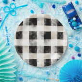 Zwart Wit Zilver Rustiek Kerstmis Papieren Bordje (Feest)