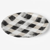 Zwart Wit Zilver Rustiek Kerstmis Papieren Bordje (Gekanteld)