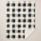 Zwart Wit Zilver Rustiek Kerstmis Sherpa Deken (Voorkant)