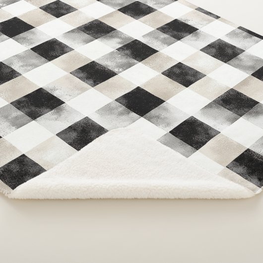 Zwart Wit Zilver Rustiek Kerstmis Sherpa Deken (3/4)