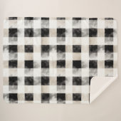 Zwart Wit Zilver Rustiek Kerstmis Sherpa Deken (Voorkant (horizontaal))