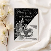 Zwart wit zilver sparkle glitter Masquerade Prom Kaart