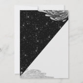 Zwart wit zilver sparkle glitter Masquerade Prom Kaart (Achterkant)