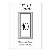 Zwart Wit Zilver Trouwtafel No. Kaarten (Voorkant)