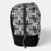 Zwart Wit + Zilver Vierkant Patroon Monogram Tasse Toilettasje (Rechts)