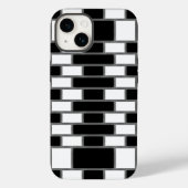 Zwart-wit zilverkleurig Tartan Gecontroleerd patro Case-Mate iPhone Case (Achterkant)