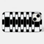 Zwart-wit zilverkleurig Tartan Gecontroleerd patro Case-Mate iPhone Case (Achterkant (horizontaal))