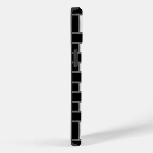 Zwart-wit zilverkleurig Tartan Gecontroleerd patro Case-Mate iPhone Case (Achterkant / Rechts)