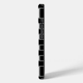 Zwart-wit zilverkleurig Tartan Gecontroleerd patro Case-Mate iPhone Case (Achterkant / Links)