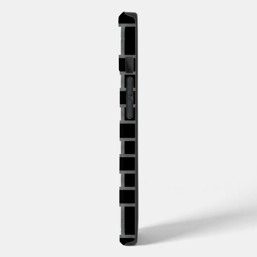 Zwart-wit zilverkleurig Tartan Gecontroleerd patro Case-Mate iPhone Case (Achterkant / Links)